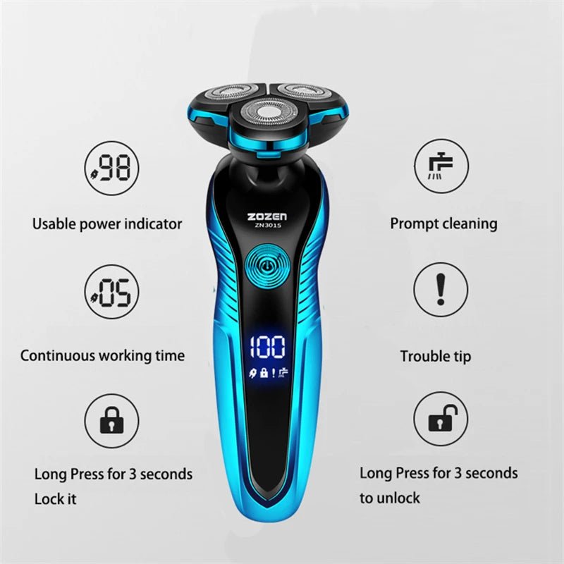 ZOZEN rasoir électrique rasoir électrique lavable Rechargeable corps tondeuse à cheveux Machine à raser pour hommes tondeuse à barbe utilisation sèche et humide - FATAONZOZEN rasoir électrique rasoir électrique lavable Rechargeable corps tondeuse à cheveux Machine à raser pour hommes tondeuse à barbe utilisation sèche et humideBeauté HommeFATAON
