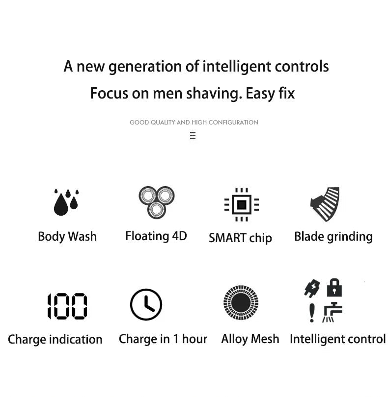 ZOZEN rasoir électrique rasoir électrique lavable Rechargeable corps tondeuse à cheveux Machine à raser pour hommes tondeuse à barbe utilisation sèche et humide - FATAONZOZEN rasoir électrique rasoir électrique lavable Rechargeable corps tondeuse à cheveux Machine à raser pour hommes tondeuse à barbe utilisation sèche et humideBeauté HommeFATAON